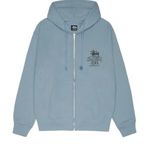 Stussy California Grown Zip Hoodie 'Slate' Light Blue Size M